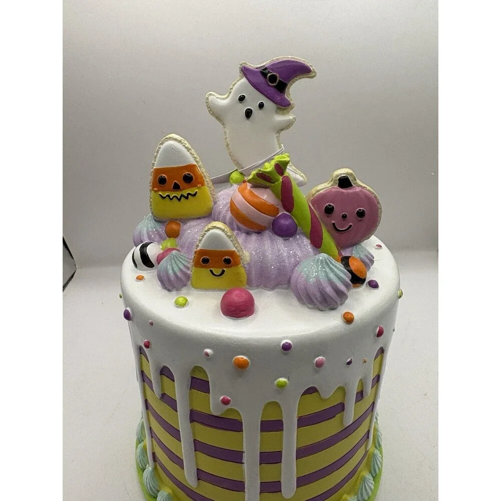 December Diamonds HALLOWEEN CAKE Ghosts Cookies Ghost Pumpkins NEW BOXED 8” NIB